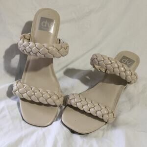 dolce vita TESSA sz 9 women's woven strap cream heal slide sandal gently worn